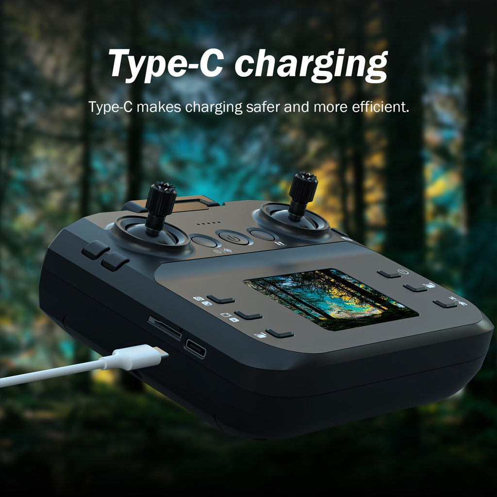 Foldable RC Drone with Dual Camera LCD Screen Remote Brushless Motor Altitude Hold 3D Flips Headless Mode One-Key Takeoff 32G SD Card for Beginners Adults