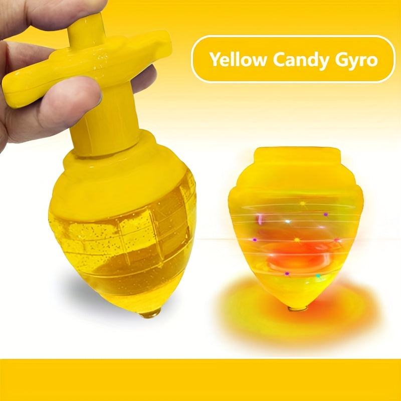 Light-Up Spinning Top Toy with Built-In Launcher Colorful LED Lights Interactive Candy Top Party Toy for Kids Long-Lasting Spin Multi-Color Fun Gift for Boys Girls