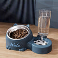 Personalized Tilted Pet Bowl for Cats & Dogs – Anti-Tip Ergonomic Neck Protection Food & Water Dish, Customizable Name Bowl for Small & Medium Pets, Integrated Food and Drinking Design