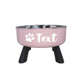 Personalized Stainless Steel Elevated Pet Bowl for Small Dogs – Anti-Slip Raised Feeder with Custom Name & Pattern, Neck Protection Design, Easy Clean Dog Food Water Dish