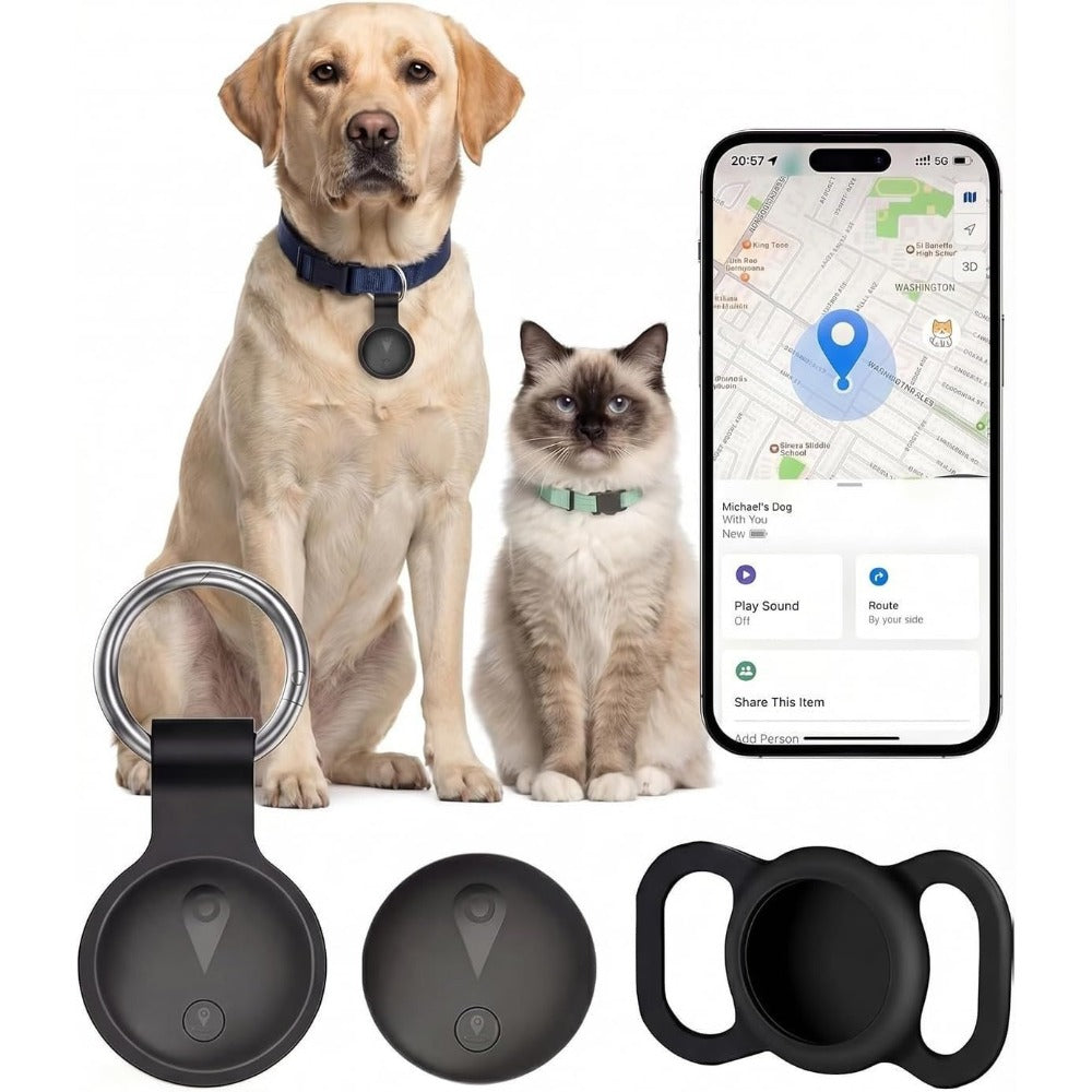 GPS Tracker for Dogs & Cats – No Monthly Fee, No SIM Card, Real-Time Location via iOS Find My App, Ultra-Slim Smart Pet Tracker with Collar Mount & Safe Zone Alerts