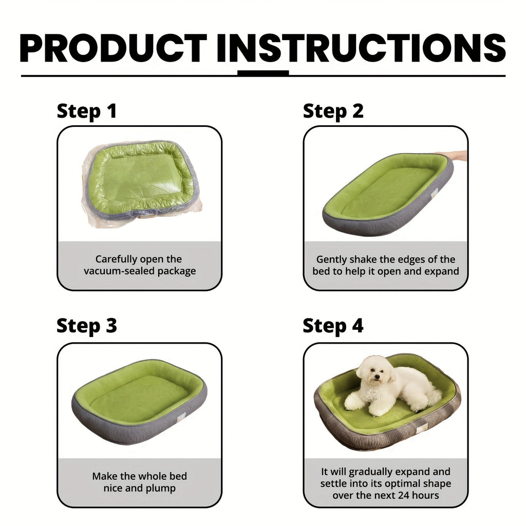 Orthopedic Dog Bed & Cat Bed All Season Comfort Pet Mattress Moisture-Wicking Surface Anti-Slip Bottom Washable Cover Fits Small Medium Large Dogs Cats S M L XL XXL Sizes Available