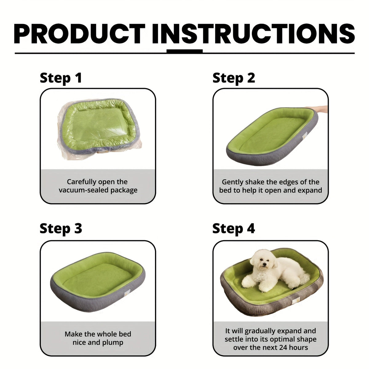 Orthopedic Dog Bed & Cat Bed All Season Comfort Pet Mattress Moisture-Wicking Surface Anti-Slip Bottom Washable Cover Fits Small Medium Large Dogs Cats S M L XL XXL Sizes Available