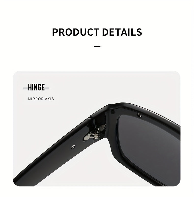 2-Pack Men's Cyberpunk Square Fashion Glasses with Metal Frame – Lightweight Street Style Sunglasses for Men, 8 Color Options, Daily Wear & Gift