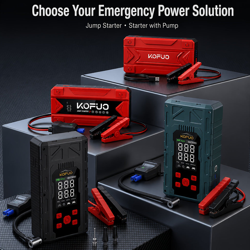 Portable Car Jump Starter with Air Compressor 20000A Peak 7-in-1 Battery Booster Pack with 150PSI Tire Inflator, Power Bank, LED Light & LCD Display – 12V Emergency Roadside Kit for Car SUV Truck