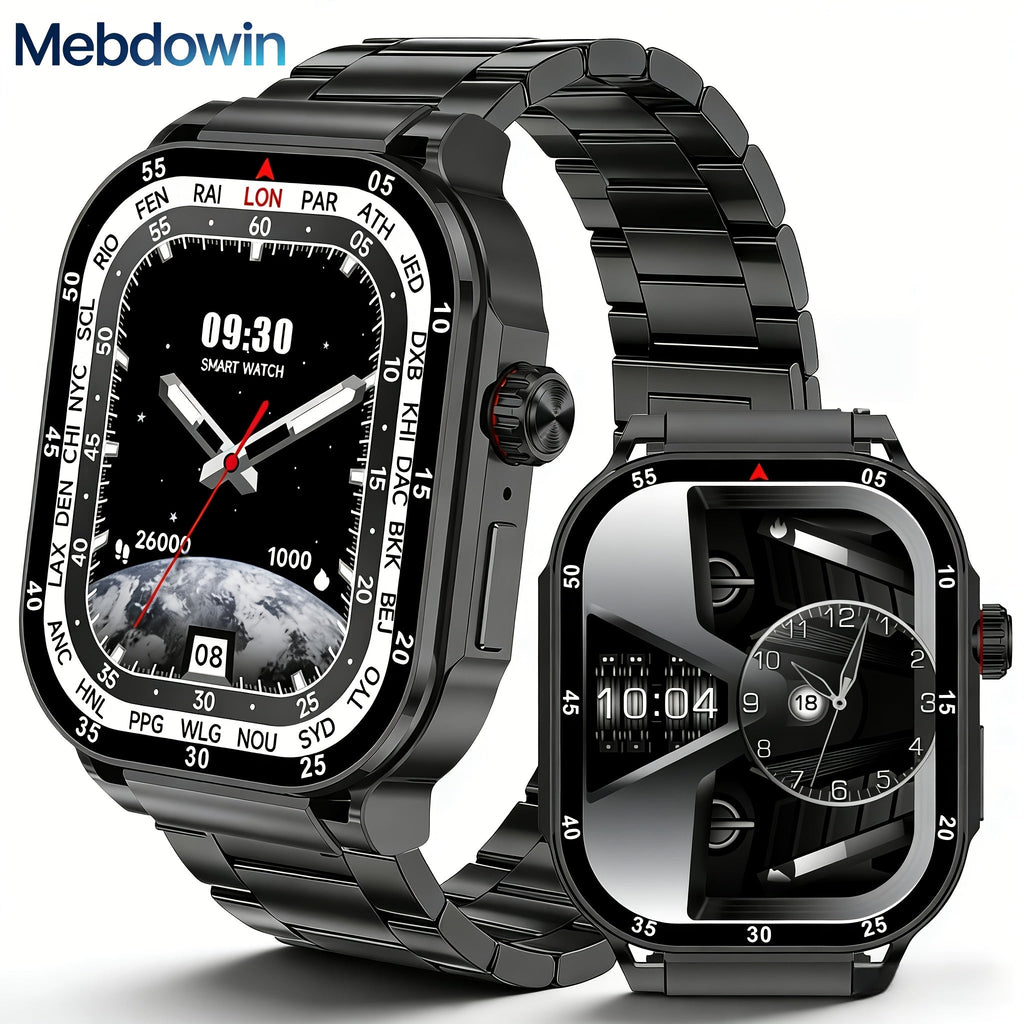 Smartwatch 2.1" HD Full Screen Display Bluetooth 5.3 with AI Voice Command, 400mAh Battery, Wireless Calls & SMS Alerts, 123+ Sports Modes, Music Playback & Social Sharing – Fashion Smart Watch for Men & Women