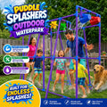 Backyard Waterpark Sprinkler Set for Kids & Family, 68"x37"x76" Outdoor Water Play Structure with 4 Dump Buckets & 2 Spinning Splash Wheels - Garden Hose Splash Pad, Summer Water Toy for Backyard Party