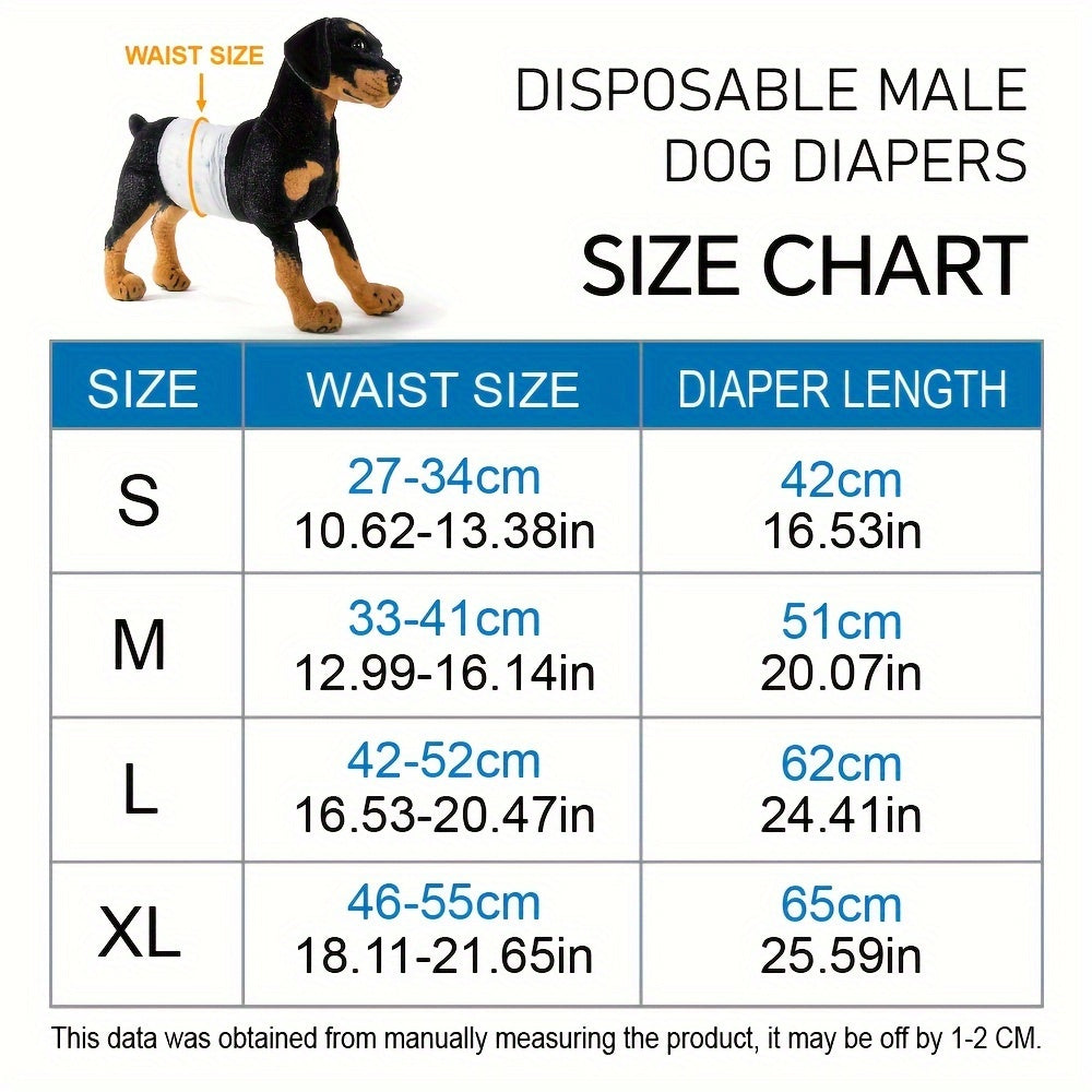 Disposable Dog Diapers Ultra-Absorbent Leak-Proof Pet Diapers for Male Dogs Puppies Senior Dogs – Super Absorbent Comfort Wraps for Incontinence Surgery Recovery and Outdoor Travel 10 Count Pack