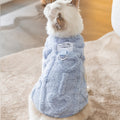 Warm Cat Vest for Autumn and Winter - Thick Fleece Pet Clothing with Heart Print and Traction Buckle, Comfortable Soft Cat Sweater Jacket for Small Cats and Kittens
