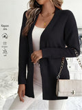 Women's V-Neck Drop Shoulder Long Cardigan Sweater – Loose Fit Soft Knit in 16 Colors for Autumn & Winter, 46% Acrylic 28% Viscose 26% Nylon