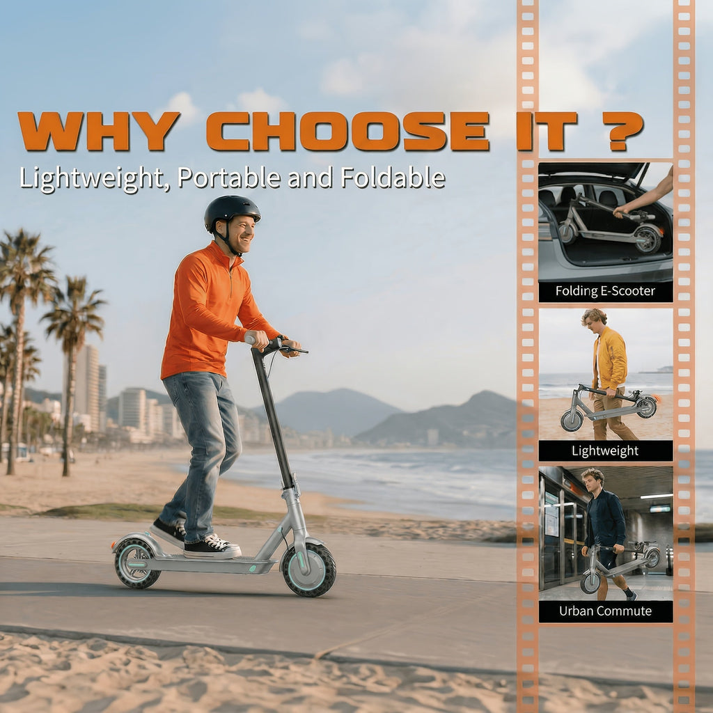 350W Foldable Electric Scooter for Adults - 19 MPH Top Speed, 7.8Ah Battery 12-Mile Range, 8.5" Solid Tires, Smart LED Display, Dual Brake | Lightweight Commuter E-Scooter Birthday Gift