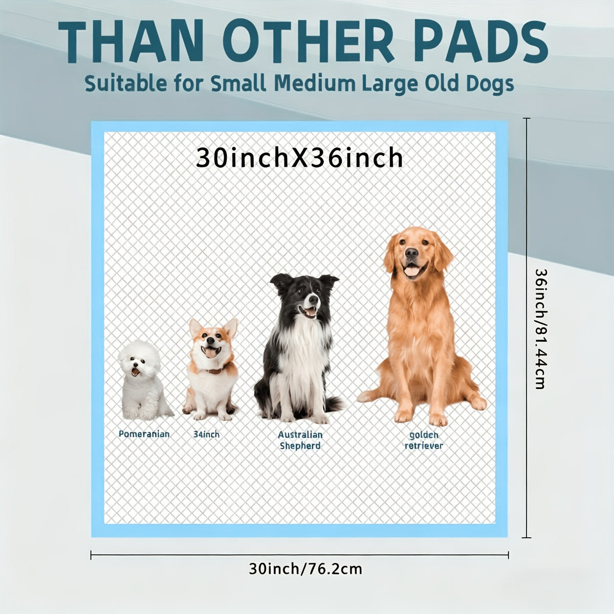 Extra Large Disposable Pet Training Pads 36x30 & 24x24 Inch - Super Absorbent Leak-Proof Anti-Slip Odor Control Puppy Pads - Dog Cat Potty Training Pads for Cages & Household Use - Thick Mattress Liner