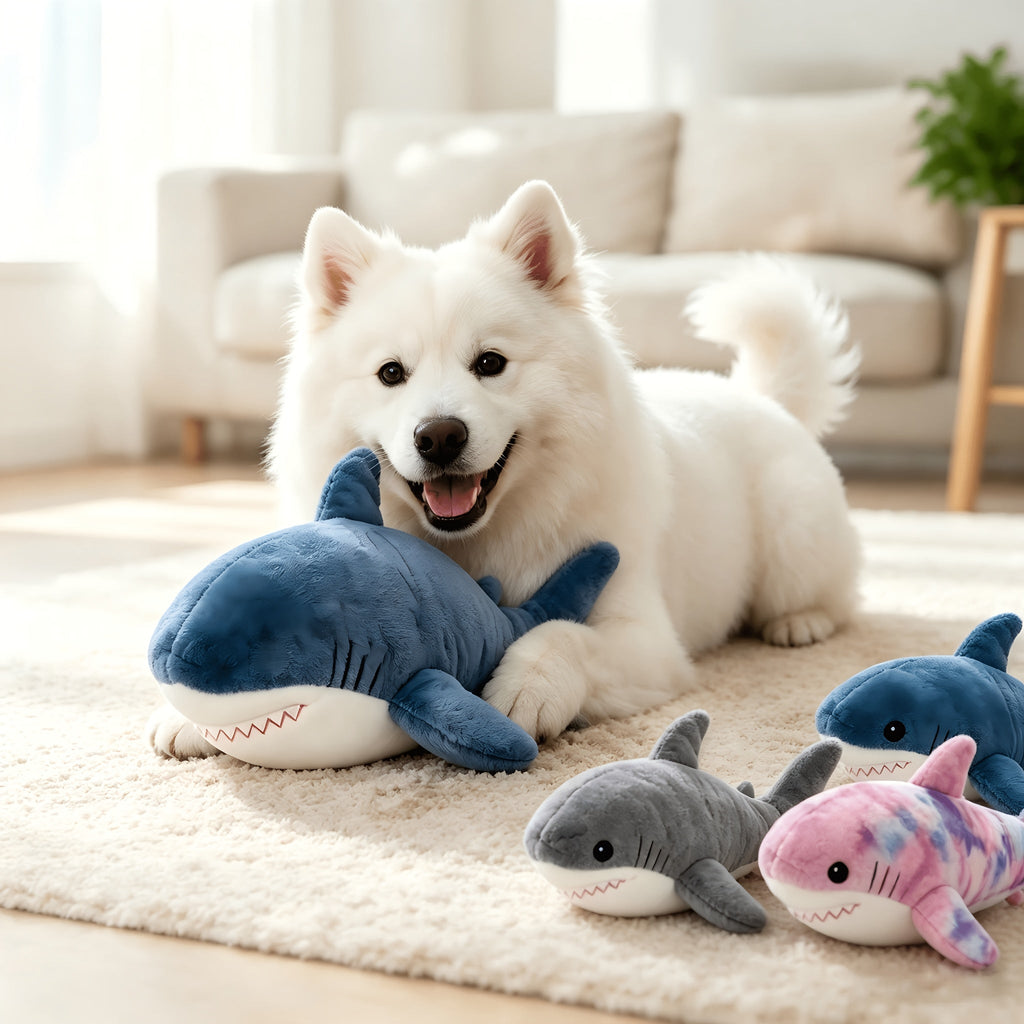 Shark Plush Pet Toy – Tie-Dye Colorful Stuffed Shark Cuddle Toy for Cats and Dogs, Single-Piece Washable Soft Companion Toy in Multiple Colors, Fun Indoor Pet Toy & Unique Gift for Dog and Cat Owners