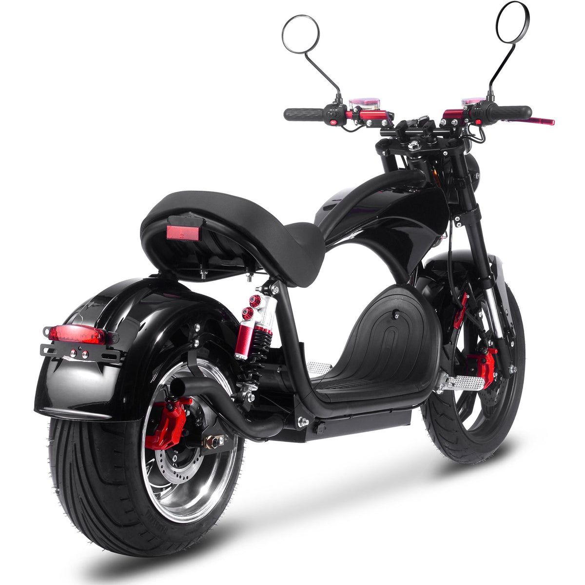 MotoTec Raven 60V 2500W Lithium Electric Scooter – 28 MPH, 35–50 Mile Range, 30Ah Battery, Hydraulic Brakes, Front & Rear LED, Mirrors & Horn – High-Performance Adult Electric Moped Scooter