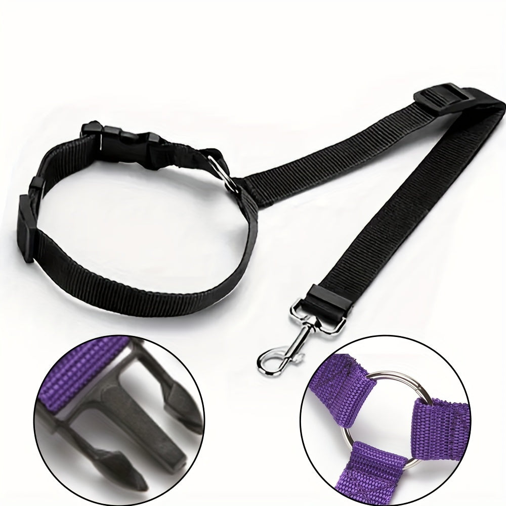 Dog Car Safety Harness Vest - Adjustable Padded Belly Band with Solid Metal Buckle, Ergonomic Support & Auto Seatbelt Clip for Pet Travel, Comfortable Dog Vehicle Restraint for Small Medium & Large Dogs