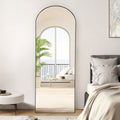 Arched Full Length Mirror with Stand 64x21 / 59x16 Inch, Aluminum Alloy Frame Shatter-Proof Nano Glass Floor Mirror, Standing Full Body Mirror for Bedroom Living Room Cloakroom Wall Decor