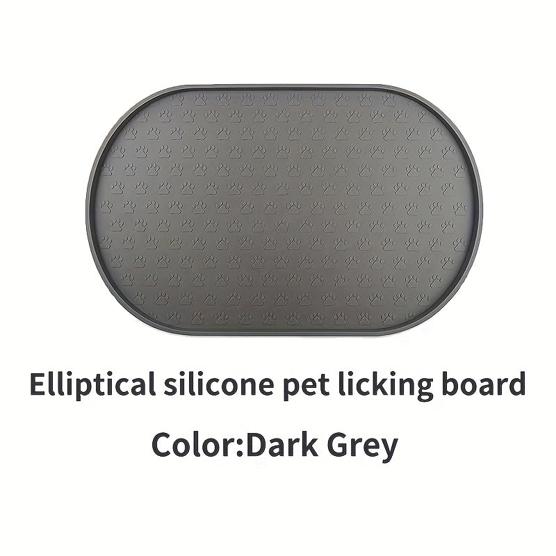 Silicone Pet Feeding Mat - Non-Slip Waterproof Oval Dog & Cat Food Mat, Easy to Clean No Odor Placemat for Pet Bowls, 6 Colors Available - Keeps Floors Clean During Mealtime