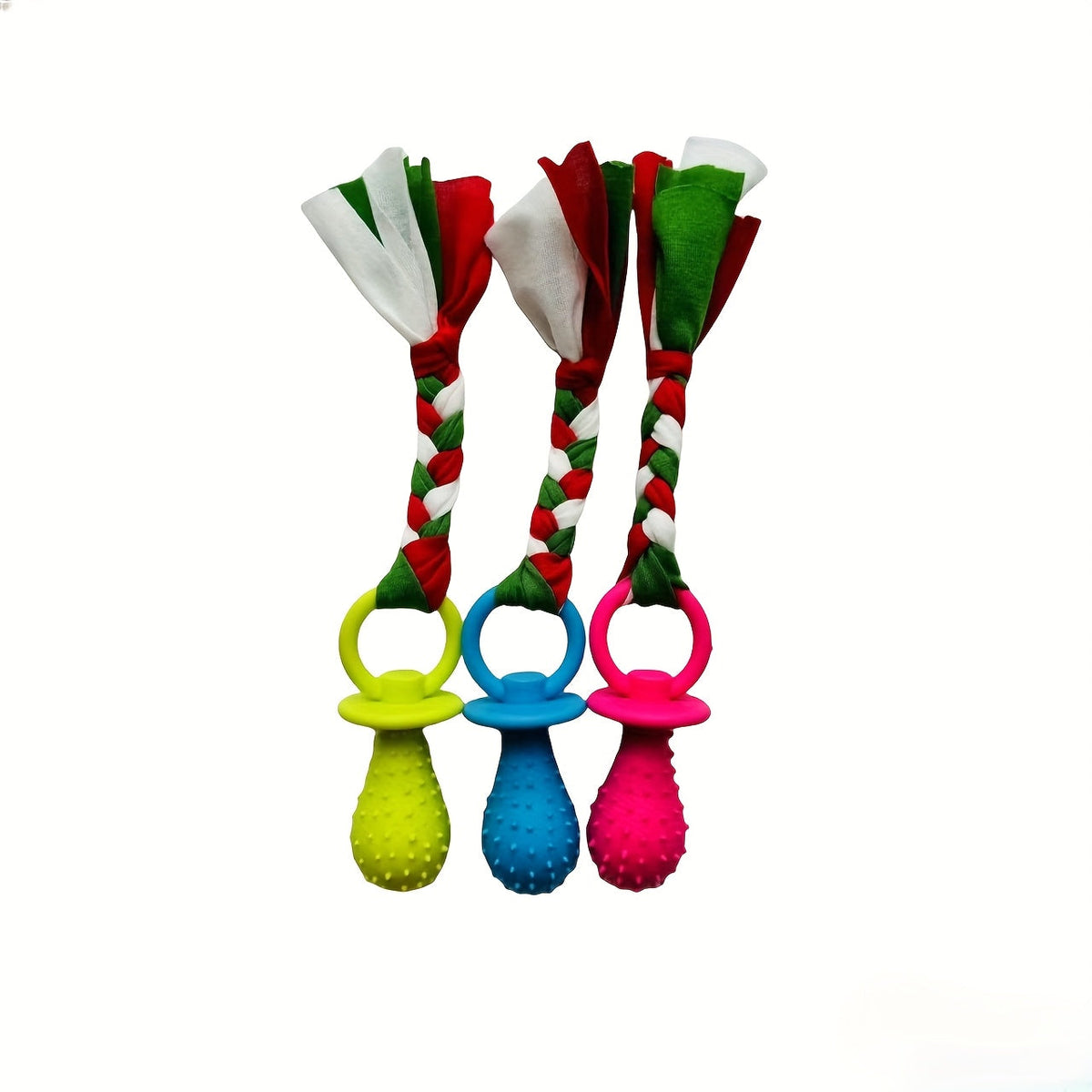 Pet Dental Teething Pacifier Toys 9 Pack - TPR Chew Toys for Cats & Dogs, Boredom Buster Dental Cleaning Chewing Toy Set for Puppies Kittens Small Medium Breeds