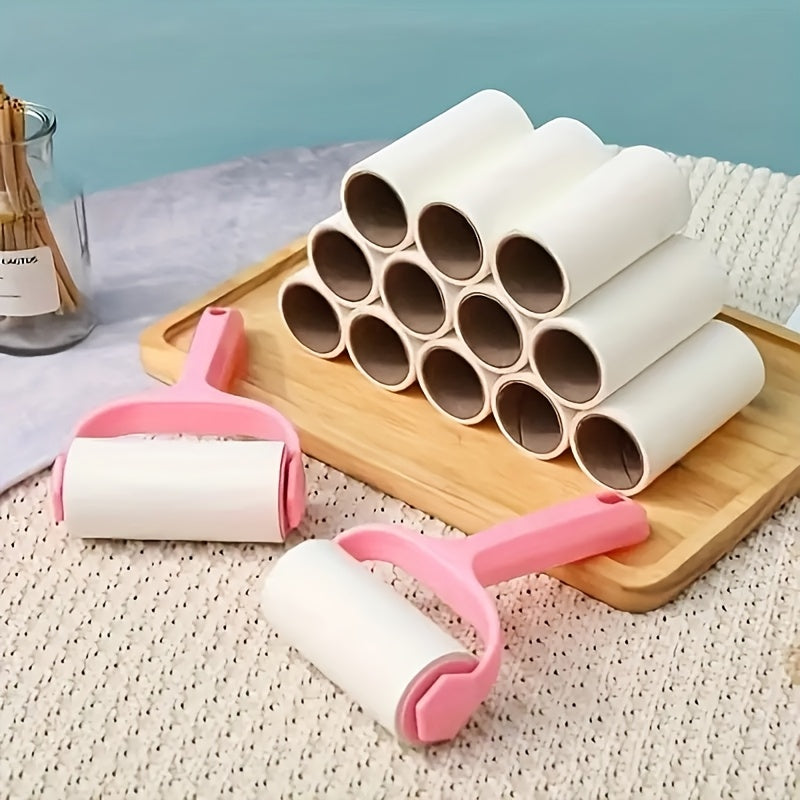 Lint Roller Set with 1 Handle & 6 Replacement Rolls (360 Sheets) - Velvet Tear-Off Lint Brush for Clothing, Carpets & Car Seats - No Power Required Pet Hair & Lint Remover Kit