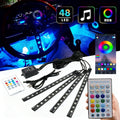 Car LED Neon Interior Light Strips USB Powered – High Brightness Automotive Ambient Lighting Kit, Foot Well Neon Accent Lights, Interior Mood Lights