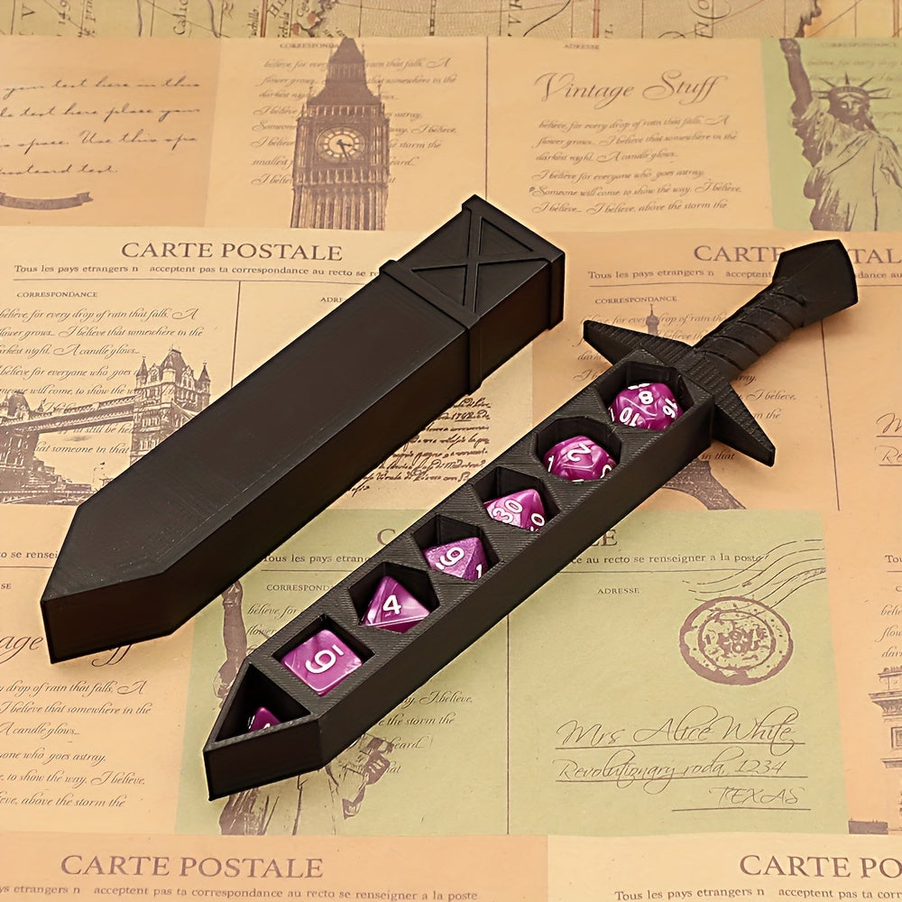 Dice Sword Set for DnD RPG Tabletop Games - Unique Novelty Dice Holder Sword Fits Standard 22mm Dice, Assorted Colors, Perfect Gift for Dungeon Masters, Collectors & Board Game Enthusiasts