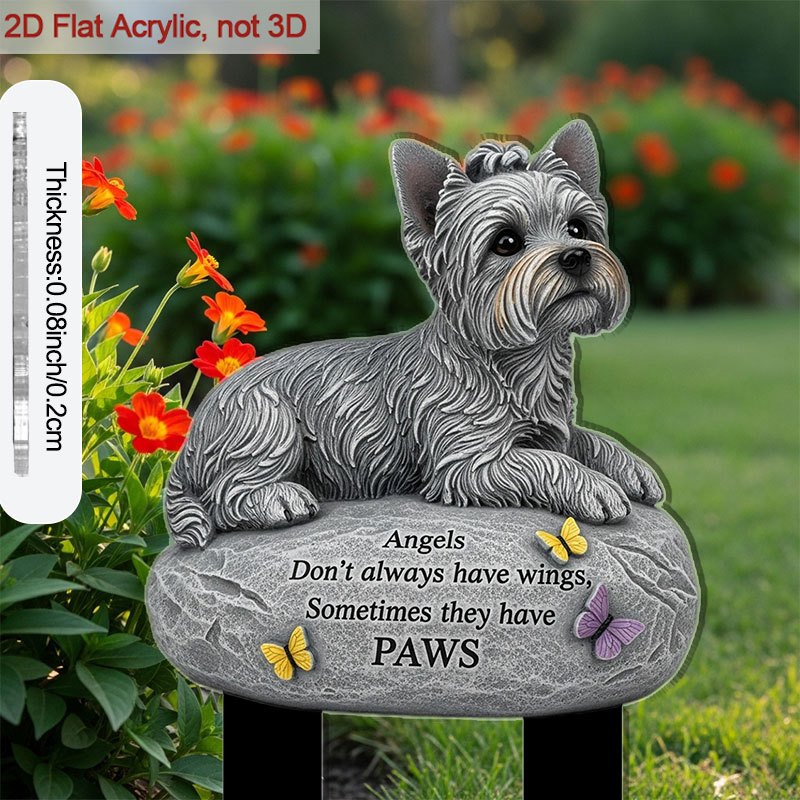 Acrylic Dog Memorial Garden Stake – 9-Inch 2D Flat Outdoor Grave Site Tribute Stake, Cute Dog Whispers of Love Design, Pet Loss Remembrance Marker for Garden Yard Cemetery, Healing Memorial Gift