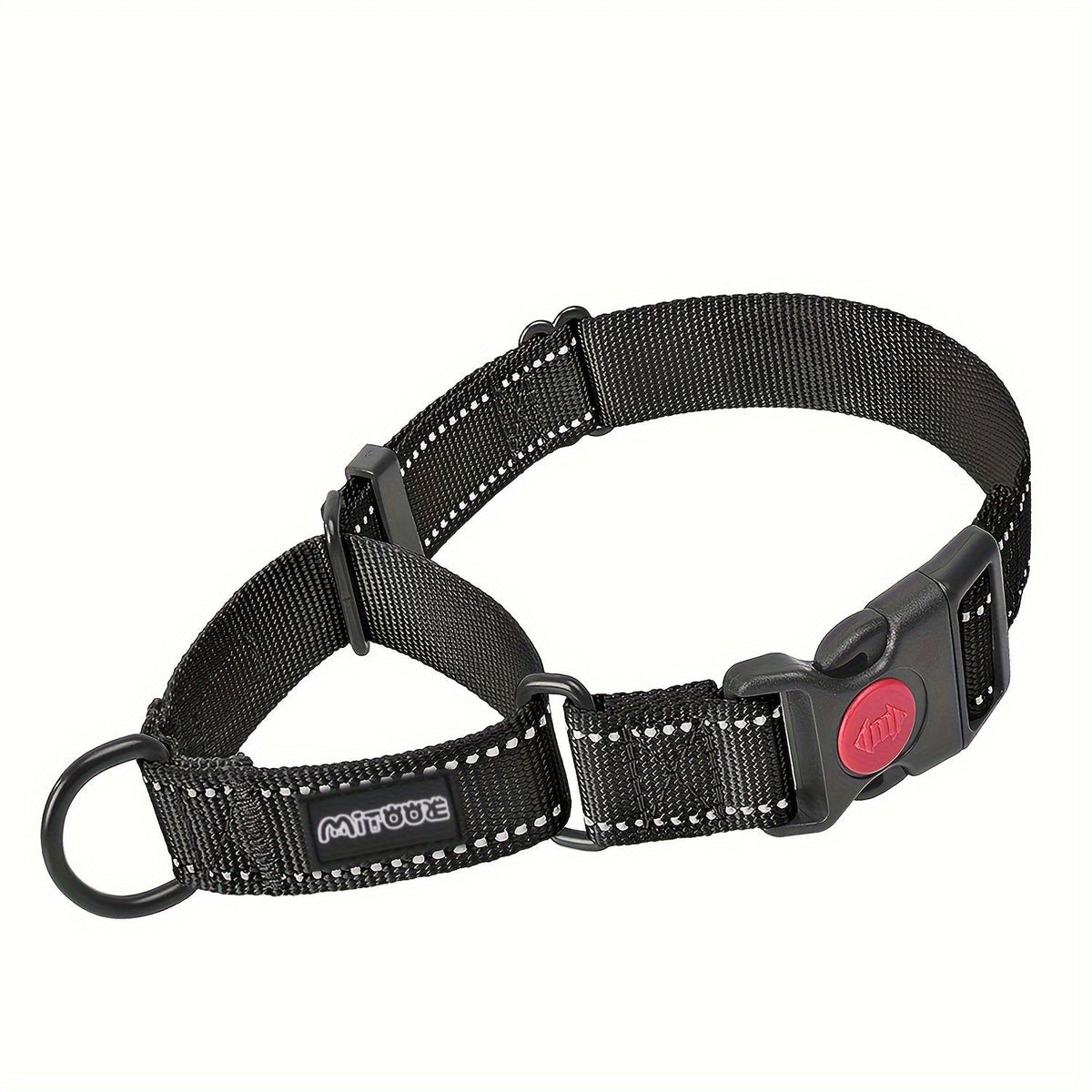Reflective Nylon Dog Collar with Quick-Release Buckle – Adjustable No-Slip Training Collar for Small, Medium & Large Dogs, Safe Night Walking Collar with High-Visibility Reflective Strip