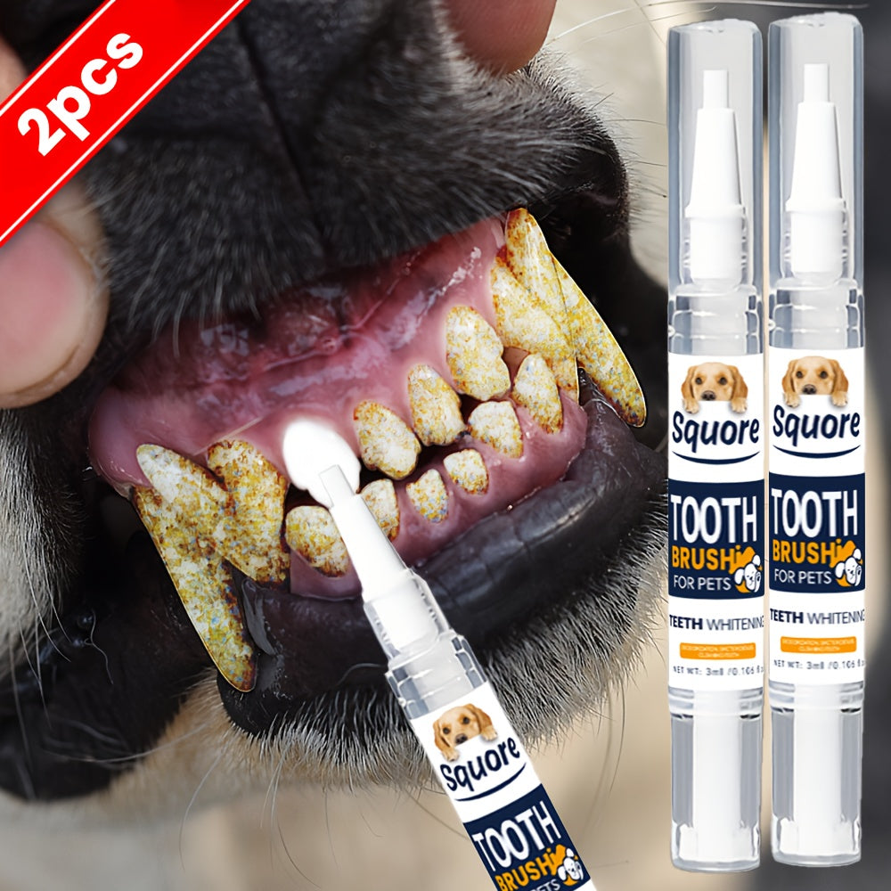 Pet Dental Cleaning Pen 2-Pack – Plant-Based Formula Teeth Cleaning Pen for Dogs & Cats, Effective Tartar & Plaque Remover, No-Brush Dog Teeth Cleaner for Fresh Breath and Healthy Gums, Easy Finger Application