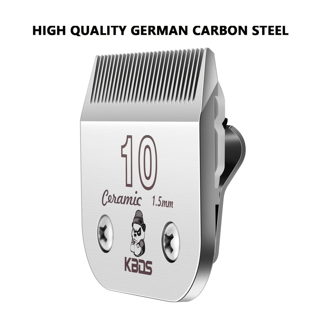 Detachable Ceramic Pet Clipper Blade #10 - High Carbon Steel, Compatible with Andis, Oster & A5 Clippers - Professional Dog Grooming Replacement Blade (1/16" / 1.5mm Cut)