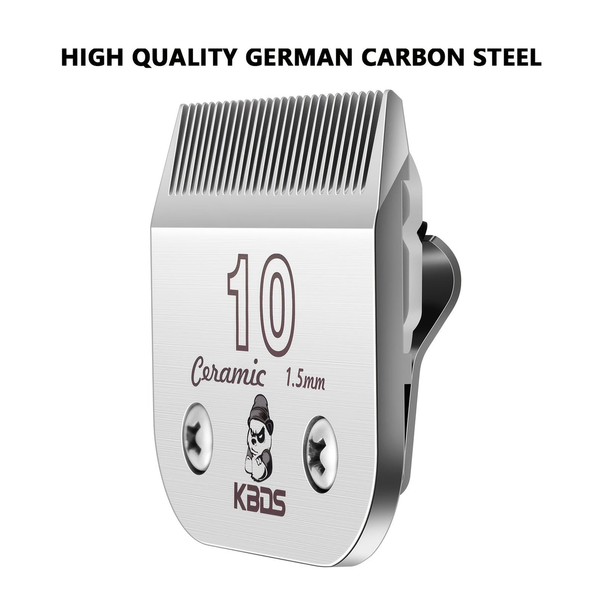 Detachable Ceramic Pet Clipper Blade #10 - High Carbon Steel, Compatible with Andis, Oster & A5 Clippers - Professional Dog Grooming Replacement Blade (1/16" / 1.5mm Cut)