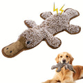 Crinkle Platypus Dog Toy – No Stuffing Soft Squeaker Plush Chew Toy for Small and Medium Breeds, No-Mess Indoor Puppy Toy for Puppies and Senior Dogs, Safe Lightweight Play Toy Without Battery, Brown