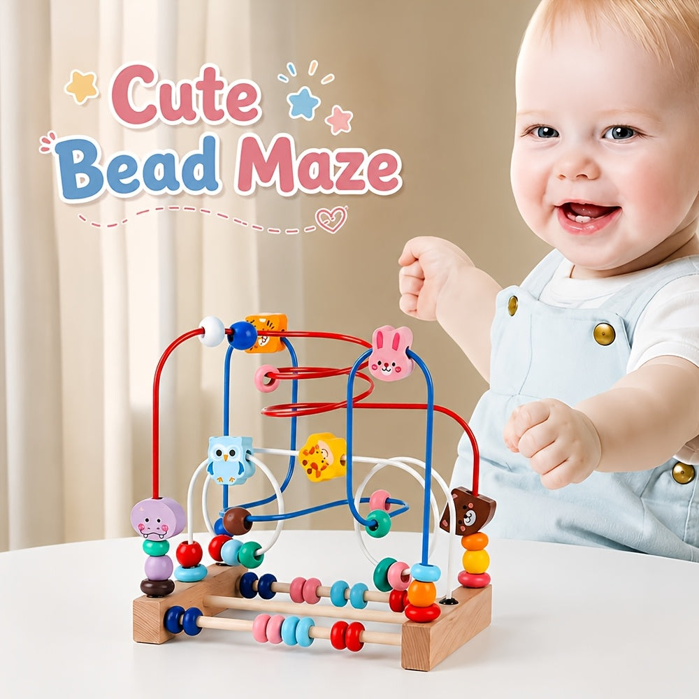Baby Bead Maze Animal Roller Coaster Toy – Smart Animals Orbiting Bead Wire Puzzle for Infants & Toddlers | Premium Early Education Fine Motor Skills & Sensory Development Toy for Ages 1-3