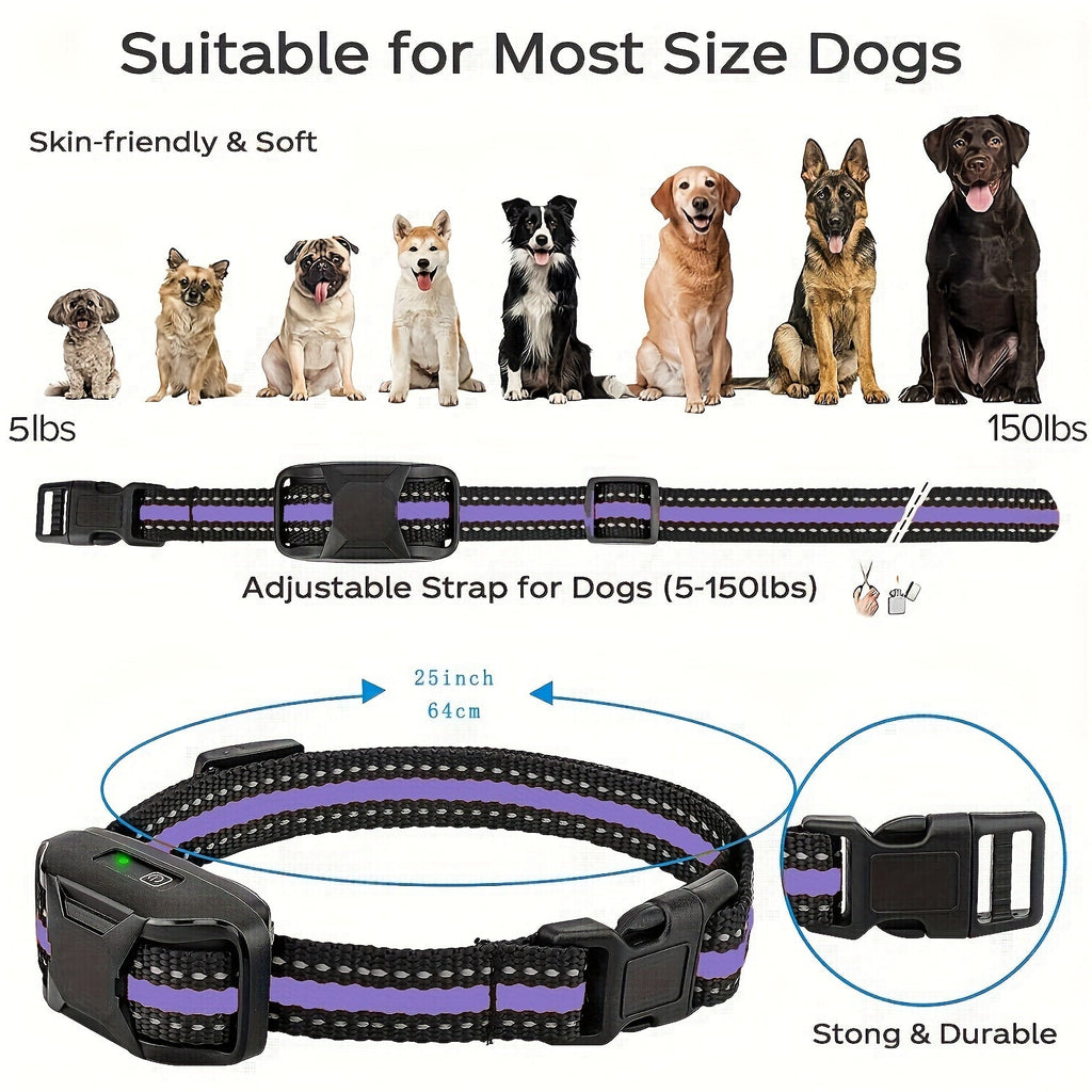 Dog Training Collar with Remote – 4150ft Range, Shock Vibration & Beep Modes, Rechargeable E-Collar for Small to Large Dogs 5-150lbs, 1 Dog & 2 Dog Options, Purple