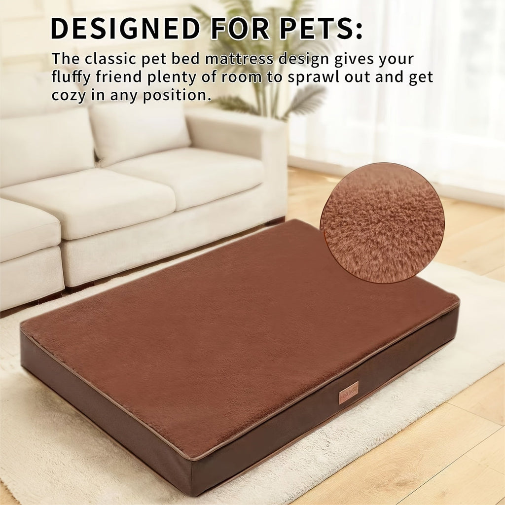 Orthopedic Memory Foam Dog Bed for Medium Dogs – Thickened Pet Mattress with Non-Slip Moisture-Proof Bottom, Removable Washable Zipper Cover, Joint Support Dog Bed for Indoor Use
