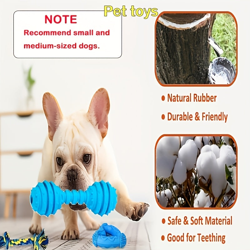 8-Piece Dog Toy Set for Small & Medium Dogs – Cute Breed Design Assorted Interactive Toys, Bright Colors, Squeaky & Chew Toys for Teething, Training & Bonding Play, Random Styles & Colors