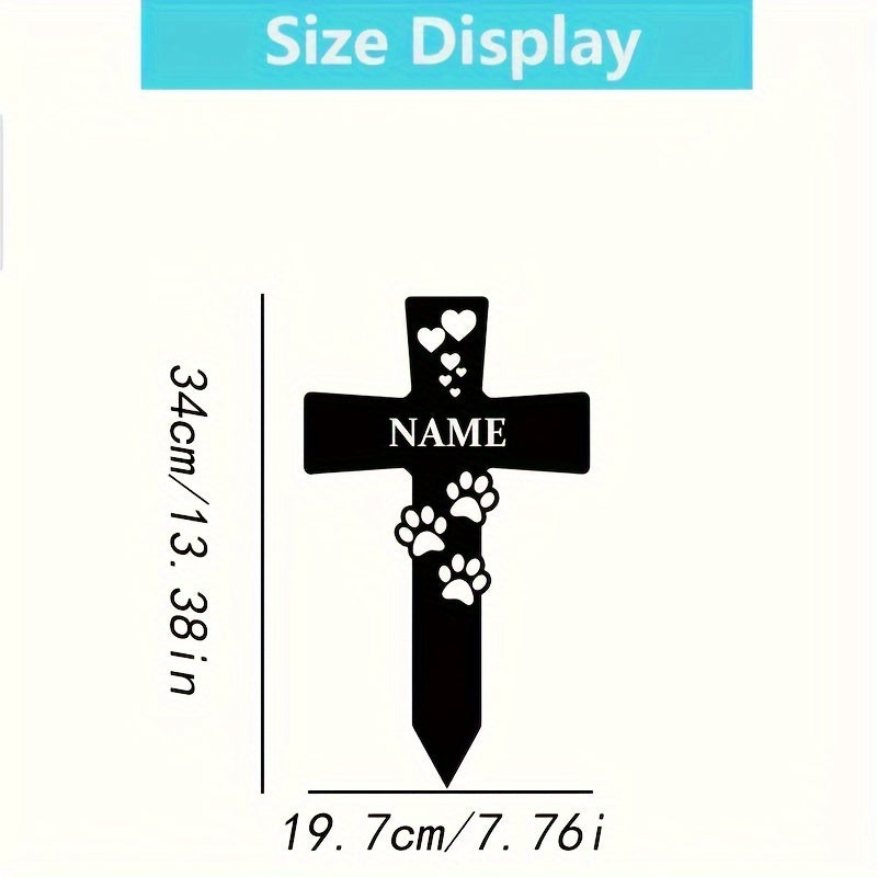 Custom Metal Dog Memorial Sign - Personalized Pet Gravestone Marker for Garden & Yard, Outdoor Metal Art Tribute for Beloved Canine Companion, No Battery Required