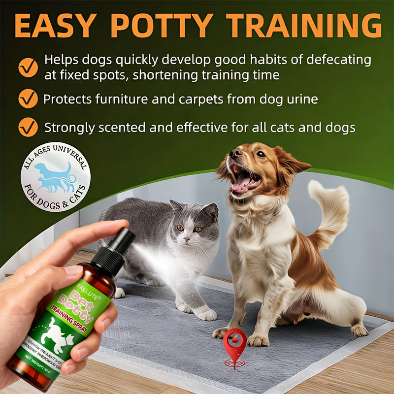 Pet Potty Training Spray for Dogs & Cats - Pheromone-Inspired Indoor Spot Guidance for Puppies & Kittens, Fast-Acting Puppy Pad Attractant, Helps Pets Recognize the Right Bathroom Spot, Clean & Non-Messy Formula
