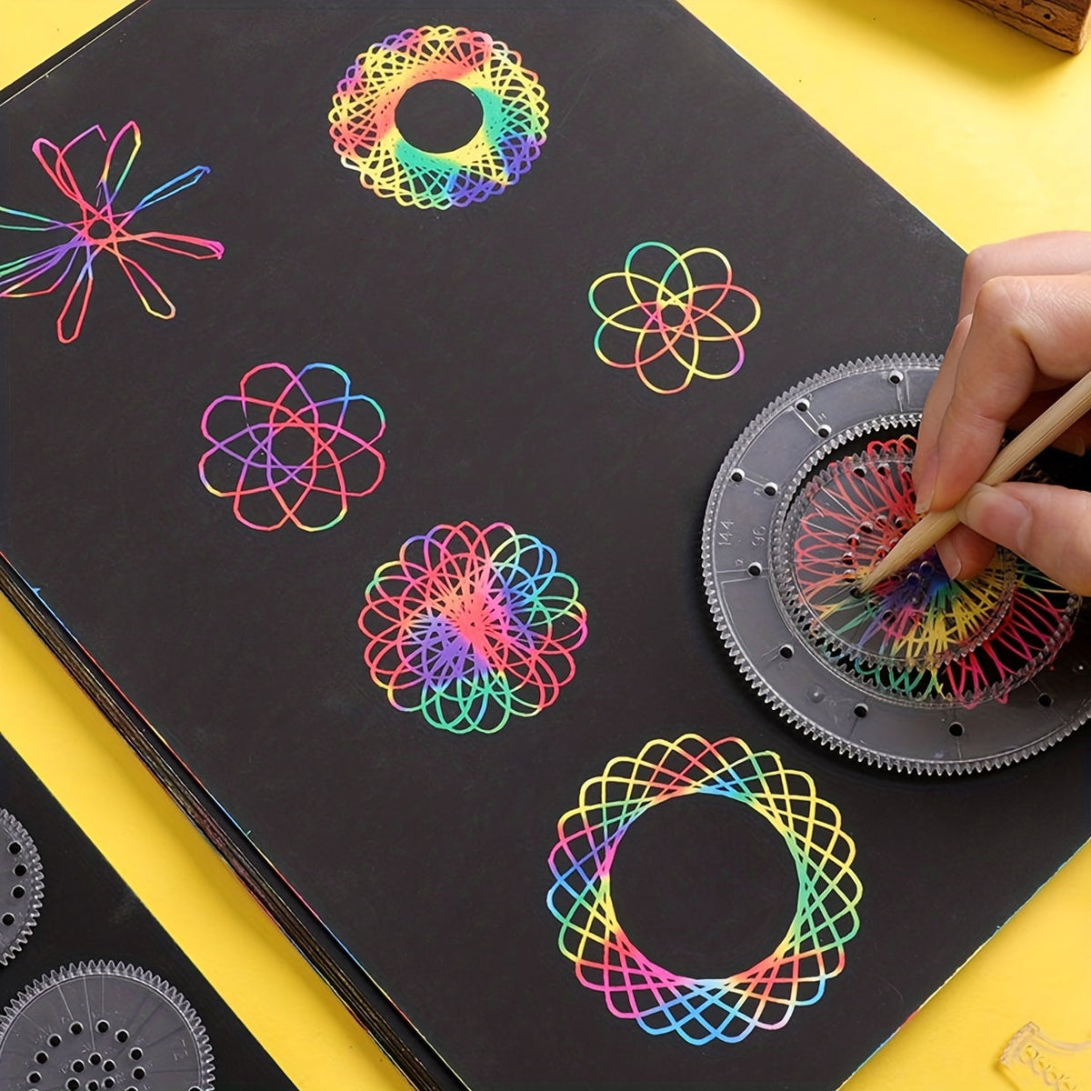 Magic Scratch Art Set for Kids DIY Rainbow Scratch Paper Painting Kit with Stencils Sheets and Stylus Creative No-Power Art Activity for Journal Drawing Scrapbook Christmas Halloween Easter Gift