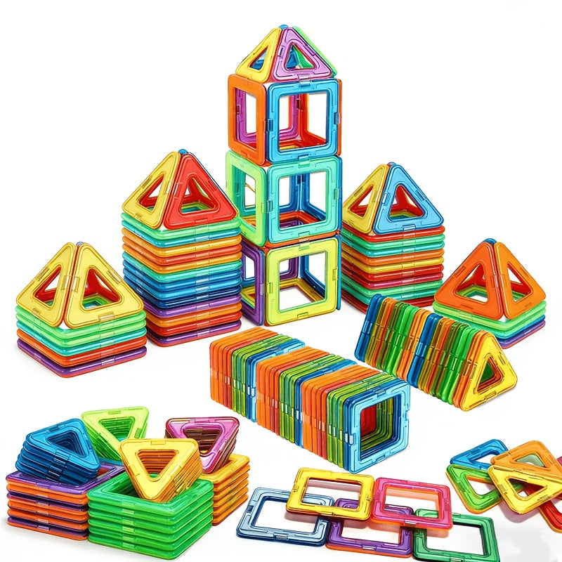30-Piece Magnetic Building Blocks Set for Kids – Large Colorful DIY Stacking Tiles, STEM Educational Toy, Shapes & Colors Learning, Birthday Christmas Gift for Toddlers