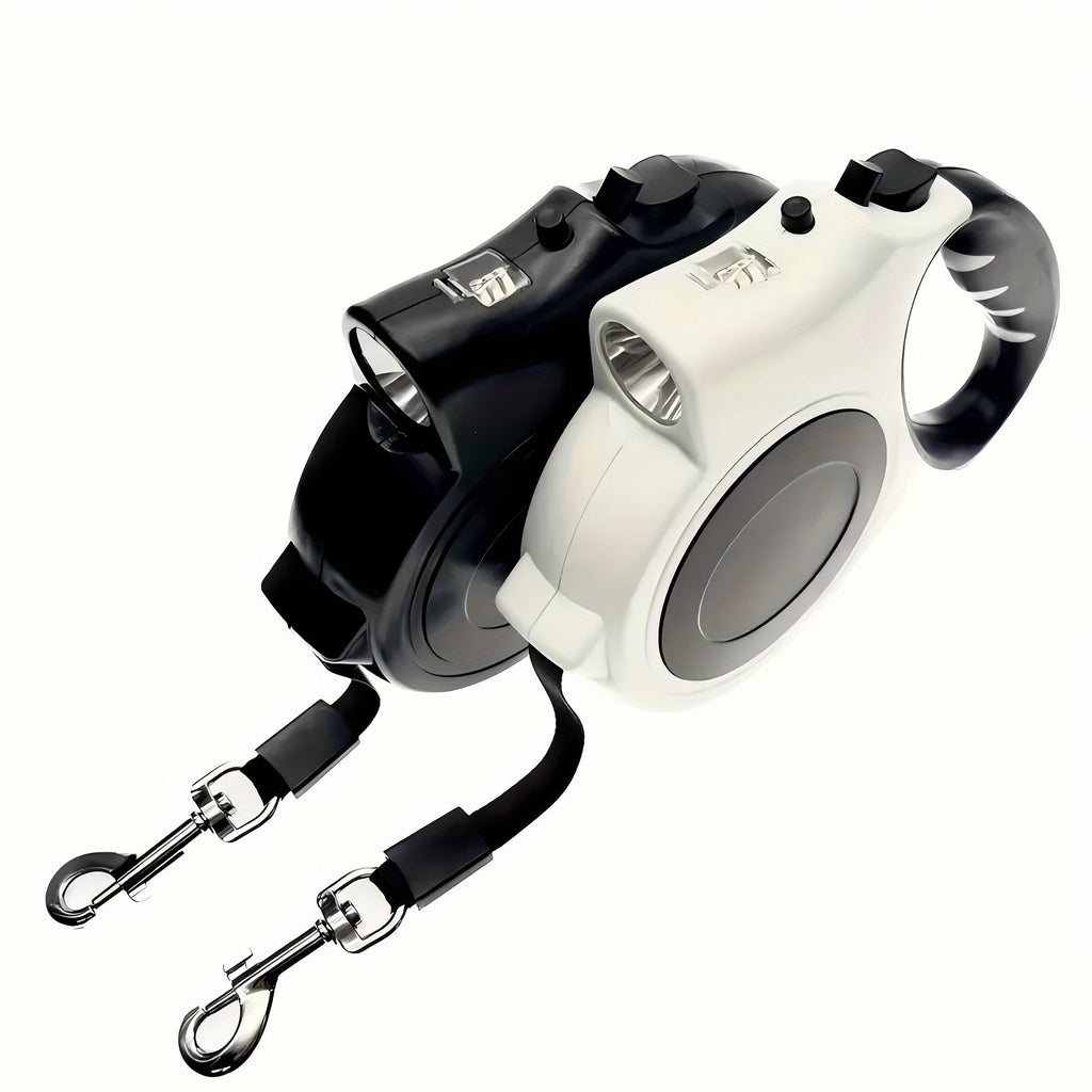 LED Retractable Dog Leash 16 Feet with Built-In Lights – Adjustable Durable PVC Traction Line for Small and Medium Dogs, Lighted Safety Leash for Night Walks & Jogging, One-Button Brake & Lock