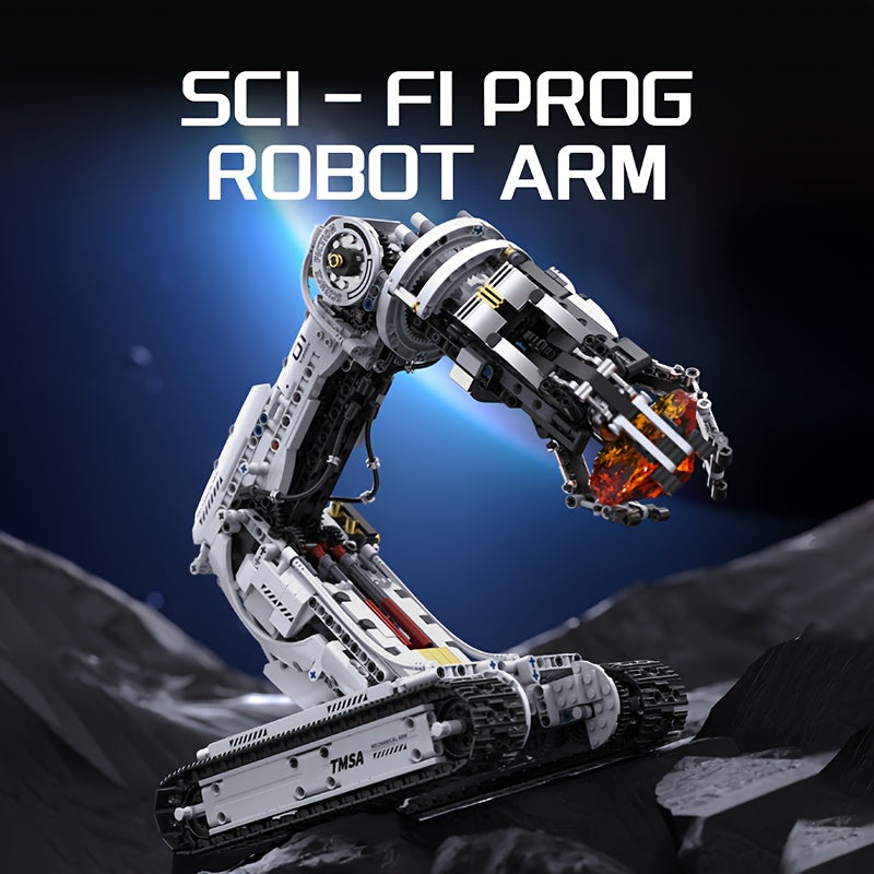 Robotic Arm Building Block Set 1468pcs Second Generation STEM Engineering Toy, DIY Mechanical Tech Robot Kit with Remote Control 8-Direction Gear Linkage Three-Claw Gripper for Kids Teens Adults