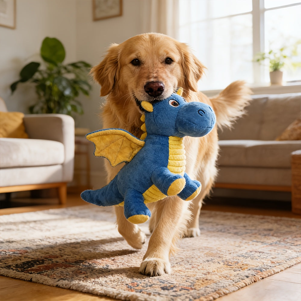 Plush Squeaky Chew Toy for Dogs & Cats – Soft Bite-Resistant Non-Shedding Stuffed Squeaker Toy, Safe Non-Toxic Washable Solo Play Boredom Buster for Puppies & Kittens