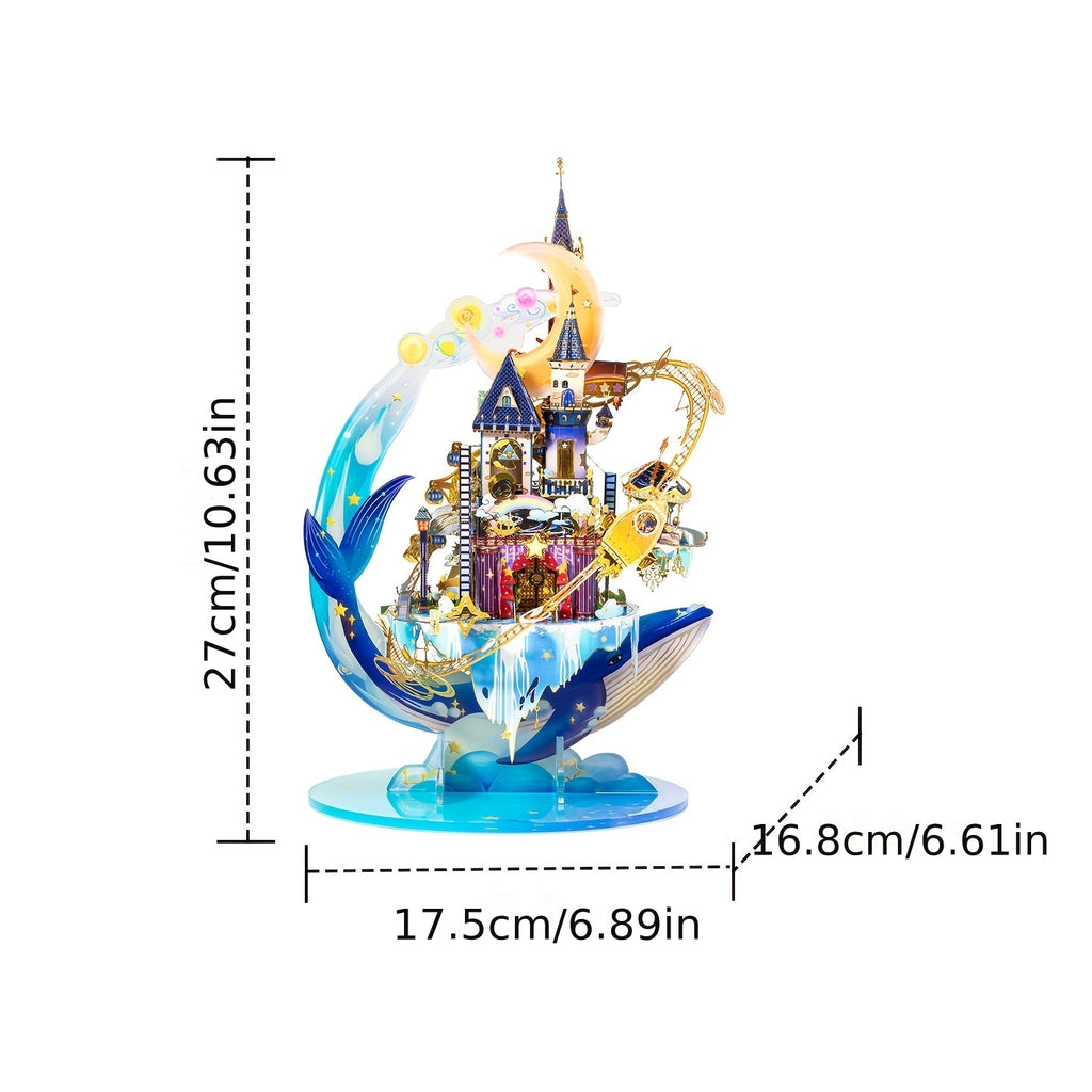 3D Metal Puzzle Starry Amusement Park Model Kit - Educational Brain Teaser Craft for Adults, Handcrafted Desk Decor, Unique Birthday Christmas Gift for Women, Girlfriend, Teen - Star Playground