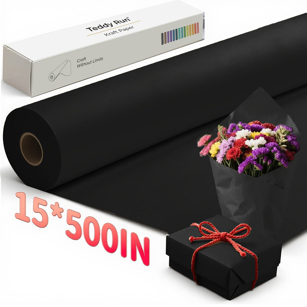 Kraft Paper Roll 80GSM for Gift Wrapping, Bouquet Flower Packing, Bulletin Board, Craft Art, Moving & Shipping – Available in Black, Red, Brown & White – Multi-Size Wrapping Paper Roll