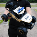 1:12 Scale RC Monster Truck 2.4GHz Off-Road Remote Control Car - Alloy Body, Independent Suspension, Rubber Tires, LED Lights, 1200mAh Battery, Crash-Resistant - Golden