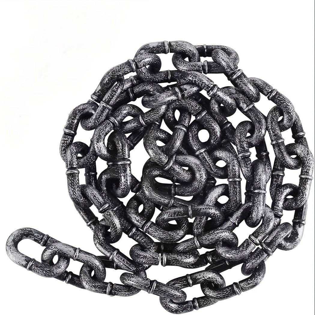 6-Foot Halloween Plastic Chain Decoration - Spooky Costume Accessory & Haunted House Prop, Gothic Party Decor for Indoor & Outdoor Use, Halloween Trick-or-Treat & Costume Accessory for Kids & Adults