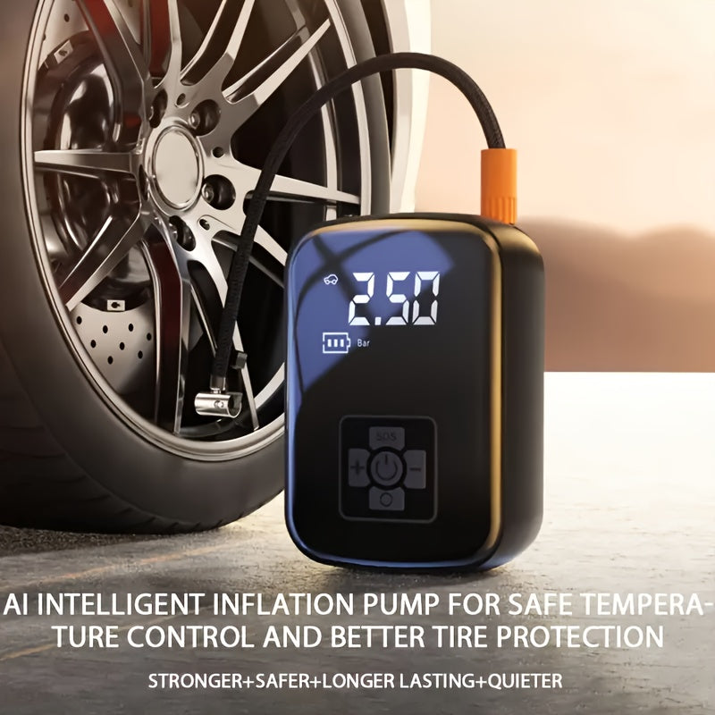 Portable Cordless Tire Inflator 150PSI Digital Display USB-C Rechargeable 4000mAh for Car Motorcycle Bike Ball