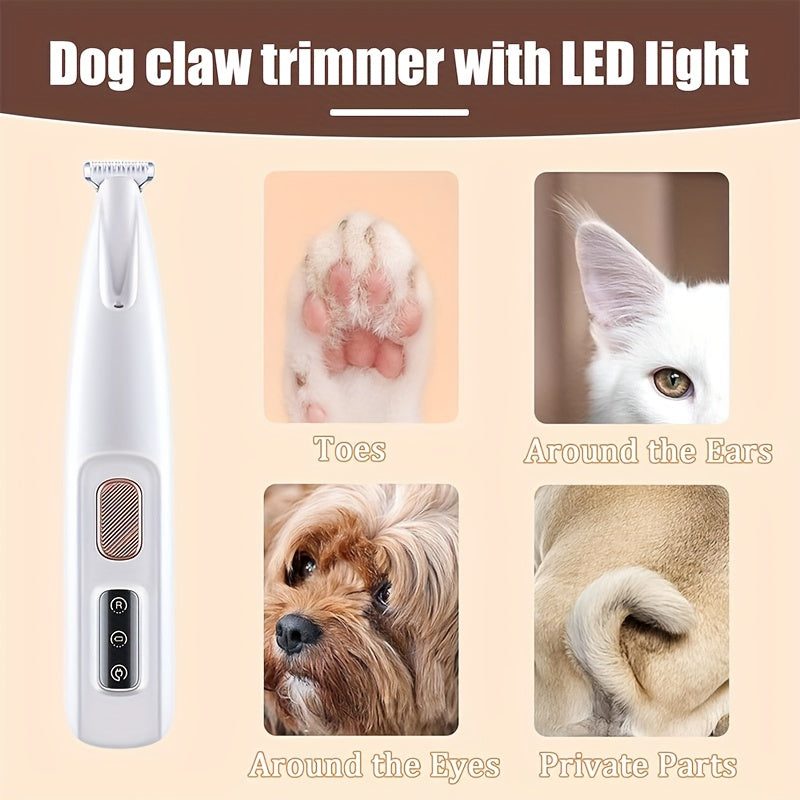 Electric Pet Grooming Clipper Kit with Comb - Quiet USB Rechargeable & Battery Powered Hair Trimmer for Dogs Cats Rabbits Small Animals - Cordless Low Noise Shears Set for Home Salon Use