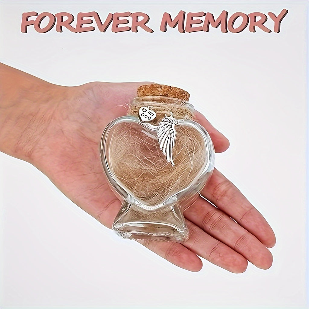 Pet Memorial Hair Bottle Keepsake – Decorative Remembrance Box for Dog & Cat Fur, Heartfelt Pet Loss Gift & Memory Keepsake for Beloved Pets