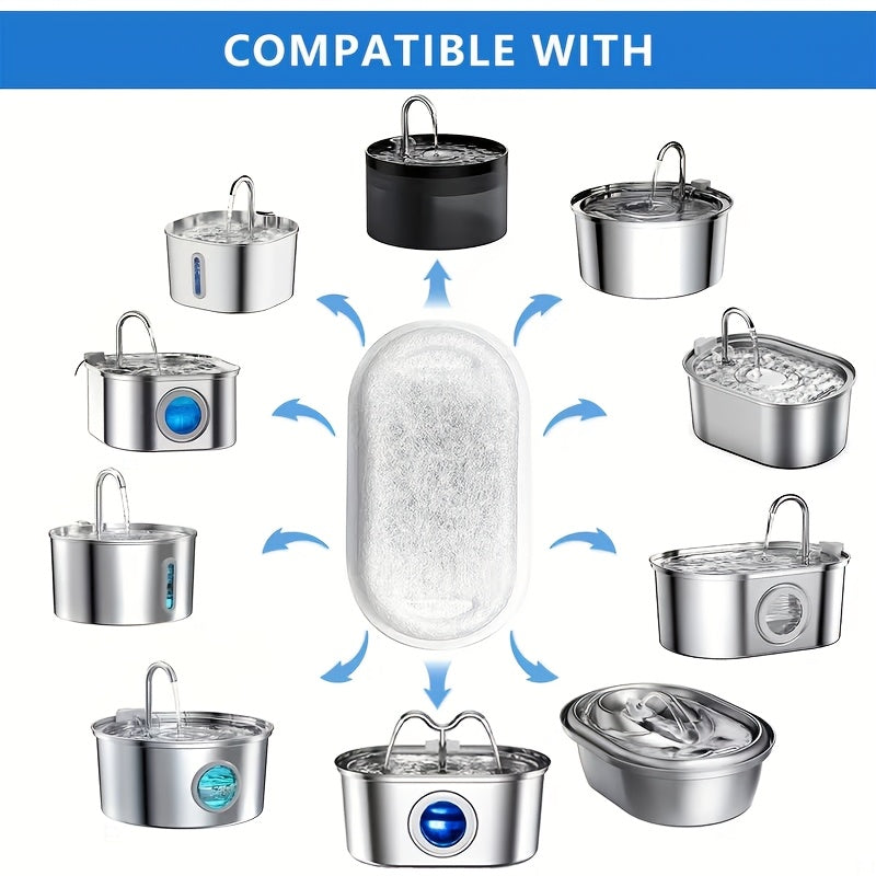Cat Water Fountain Replacement Filters 12 or 24 Pack for 67oz 2L and 108oz 3.2L Stainless Steel Pet Water Dispensers Easy Install Long-Lasting Filtration